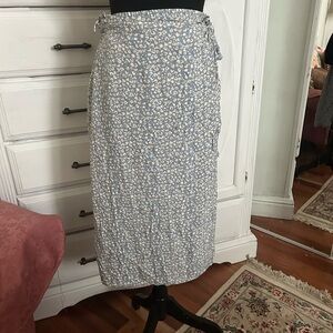 Vintage America Blue and Cream Midi Skirt